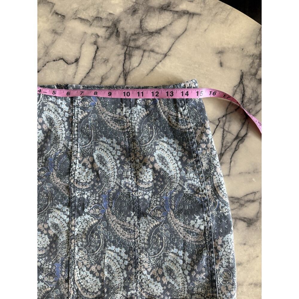 Free People Modern Femme Green Mini Short Skirt Paisley Fall Printed Size 12 - Picture 10 of 10